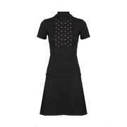 ABITO A LUPETTO IN MAGLIA CON BORCHIETTE ORO Donna Nero ABITO A LUPETTO IN MAGLIA CON BORCHIETTE ORO Donna Nero