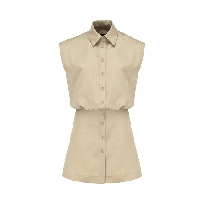 ABITO CAMICIA SMANICATO Donna Sabbia