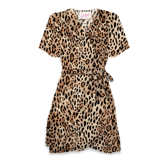 ABITO CEDRIC MINI Donna Satin San Leopard