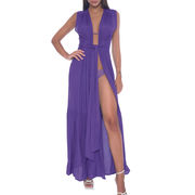 ABITO CHEMISIER LUNGO CON FIOCCO Donna Viola ABITO CHEMISIER LUNGO CON FIOCCO Donna Viola