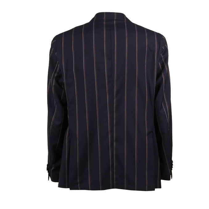 ABITO COLLO LANCIA TASCA GESSATO Blu Rigato