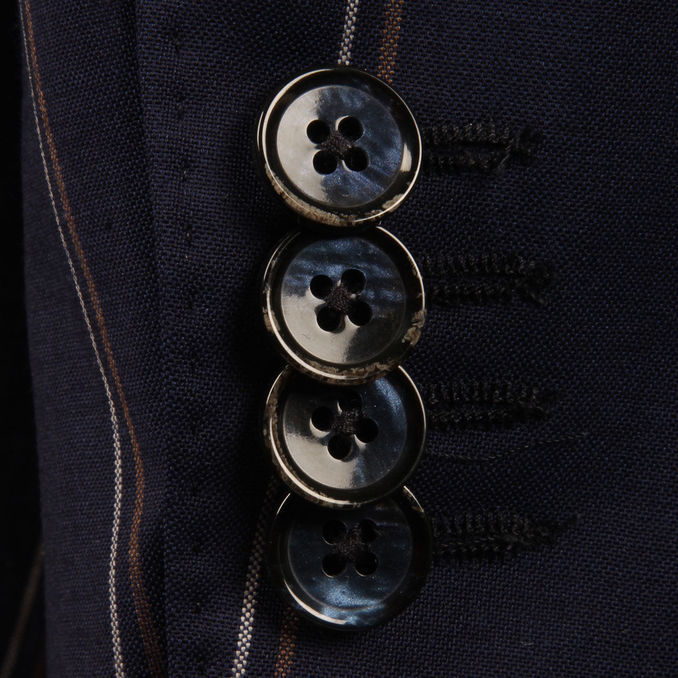 ABITO COLLO LANCIA TASCA GESSATO Blu Rigato