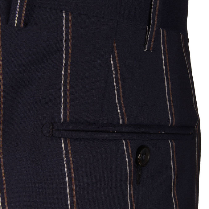 ABITO COLLO LANCIA TASCA GESSATO Blu Rigato