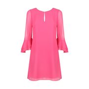 ABITO CON MANICA IN GEORGETTE E VOULANT Donna Fuxia ABITO CON MANICA IN GEORGETTE E VOULANT Donna Fuxia