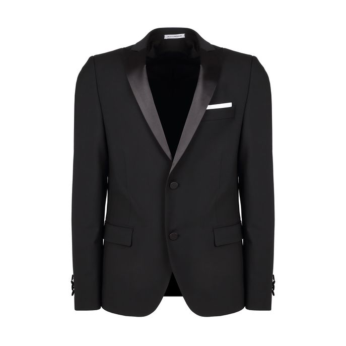 ABITO DA CERIMONIA CON PAPILLON E REVER IN RASO Uomo Nero