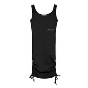 ABITO IN COSTINA CON ARRICCIATURE E STAMPA Donna Nero ABITO IN COSTINA CON ARRICCIATURE E STAMPA Donna Nero