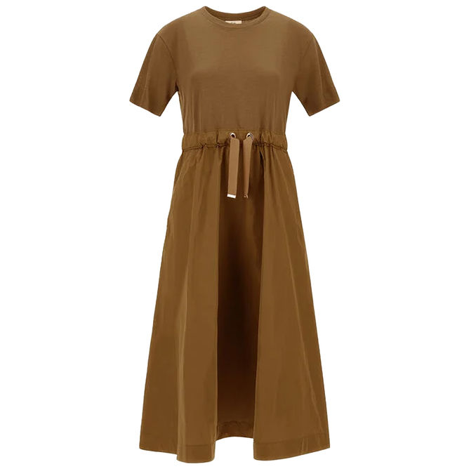 ABITO IN GLAM KNIT EFFECT E TECHNO TAFFETÀ