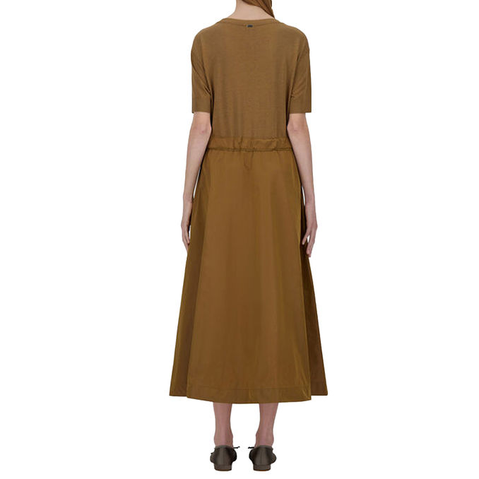 ABITO IN GLAM KNIT EFFECT E TECHNO TAFFETÀ