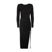 ABITO LUNGO ARRICCIATO Donna Nero ABITO LUNGO ARRICCIATO Donna Nero