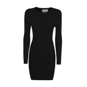 ABITO LUNGO BADGE KNITTED SLEEVES Donna Nero ABITO LUNGO BADGE KNITTED SLEEVES Donna Nero