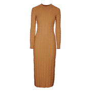 ABITO MAXI CON TRECCE E COSTINA SU POLSI Donna Nocciola ABITO MAXI CON TRECCE E COSTINA SU POLSI Donna Nocciola