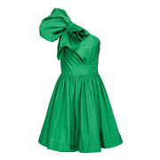 ABITO MONOSPALLA CON FIOCCO IN TAFFETA' Donna Verde Smeraldo ABITO MONOSPALLA CON FIOCCO IN TAFFETA' Donna Verde Smeraldo