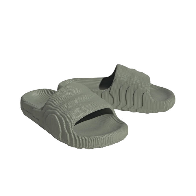 ADILETTE 22 Unisex Silver Green Black
