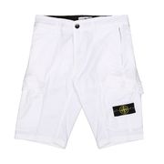 BERMUDA CARGO IN COTONE STRETCH PATCH LOGO Bambino Bianco BERMUDA CARGO IN COTONE STRETCH PATCH LOGO Bambino Bianco