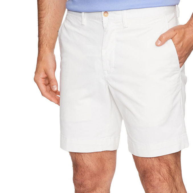 BERMUDA FLAT CHINO Uomo Deckwash White