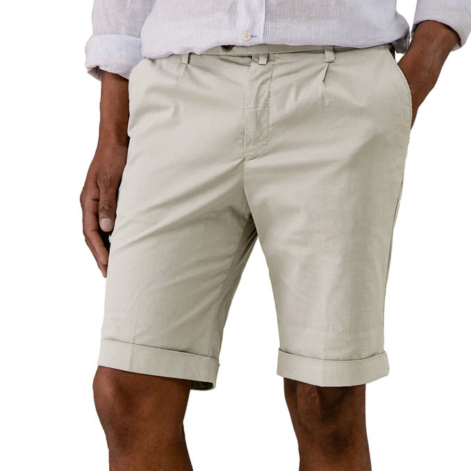 BERMUDA IN COTONE Uomo Beige Chiaro