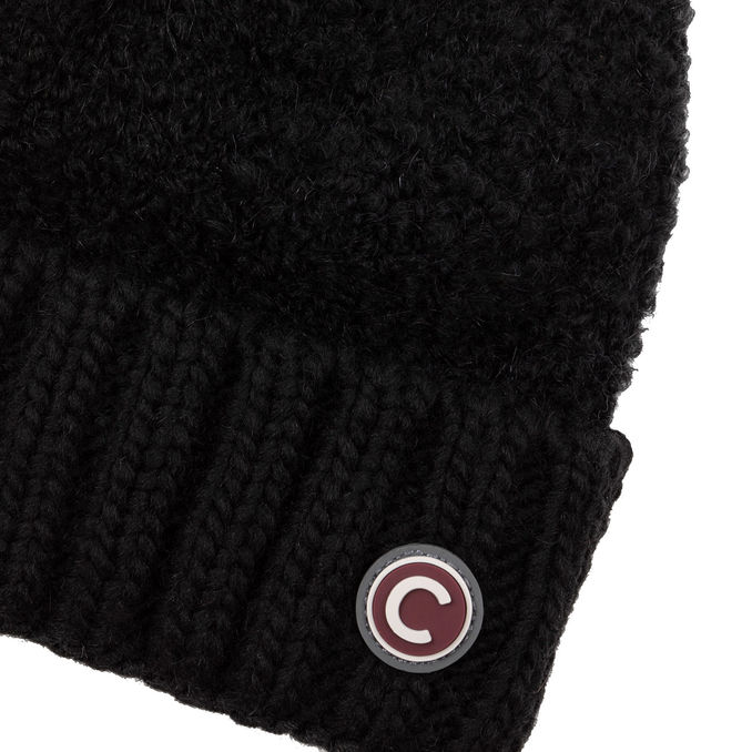 BERRETTO IN FILATO BOUCLE' CON POMPON Donna Nero