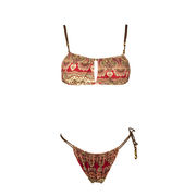 BIKINI TOP CANOTTA CACHEMIRE ELEMENTI ORO Donna Bordeaux Beige BIKINI TOP CANOTTA CACHEMIRE ELEMENTI ORO Donna Bordeaux Beige