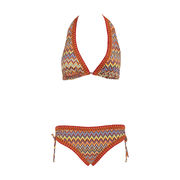 BIKINI TRIANGOLO FANTASIA CON BORDI CROCHET Donna Arancio BIKINI TRIANGOLO FANTASIA CON BORDI CROCHET Donna Arancio