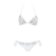 BIKINI TRIANGOLO FIORI STRASS E GLITTER Donna Bianco BIKINI TRIANGOLO FIORI STRASS E GLITTER Donna Bianco