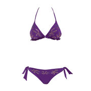BIKINI TRIANGOLO FIORI STRASS E GLITTER Donna Viola BIKINI TRIANGOLO FIORI STRASS E GLITTER Donna Viola