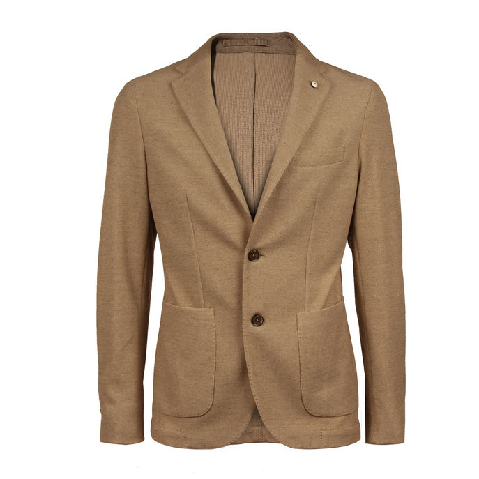 BLAZER JERSEY MELANGE Uomo Beige