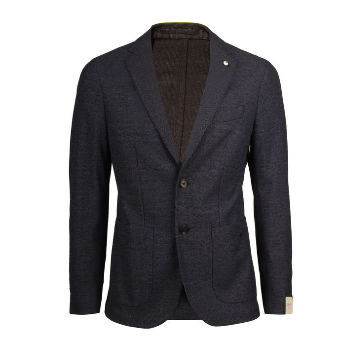 BLAZER JERSEY MELANGE Uomo Blu Avio