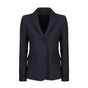 BLAZER RETE IN TELA DI VISCOSA CON TASCHE AD ALETTA Donna Navy BLAZER RETE IN TELA DI VISCOSA CON TASCHE AD ALETTA Donna Navy