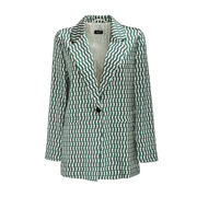 BLAZER RIBELLE Donna Verde Bianco Lana BLAZER RIBELLE Donna Verde Bianco Lana