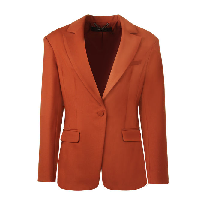 BLAZER SLIM FRESCO DI LANA Donna Tabacco