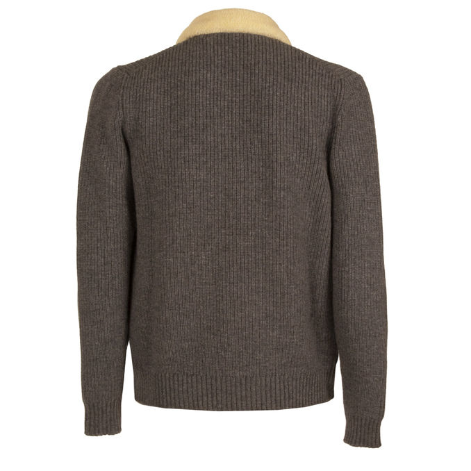 BLOUSON CON INSERTI IN MONTONE Uomo Grigio