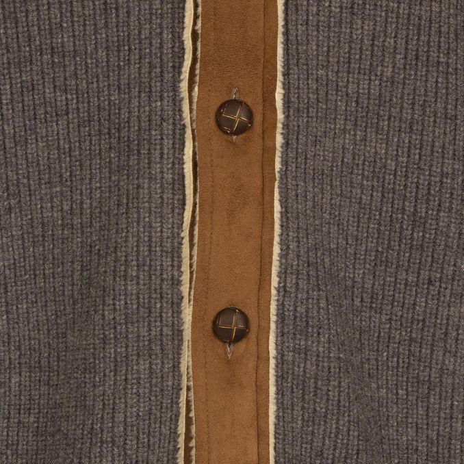 BLOUSON CON INSERTI IN MONTONE Uomo Grigio