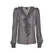 BLUSA ASTROMETRIA CON STAMPA POIS Donna Nero Bianco BLUSA ASTROMETRIA CON STAMPA POIS Donna Nero Bianco