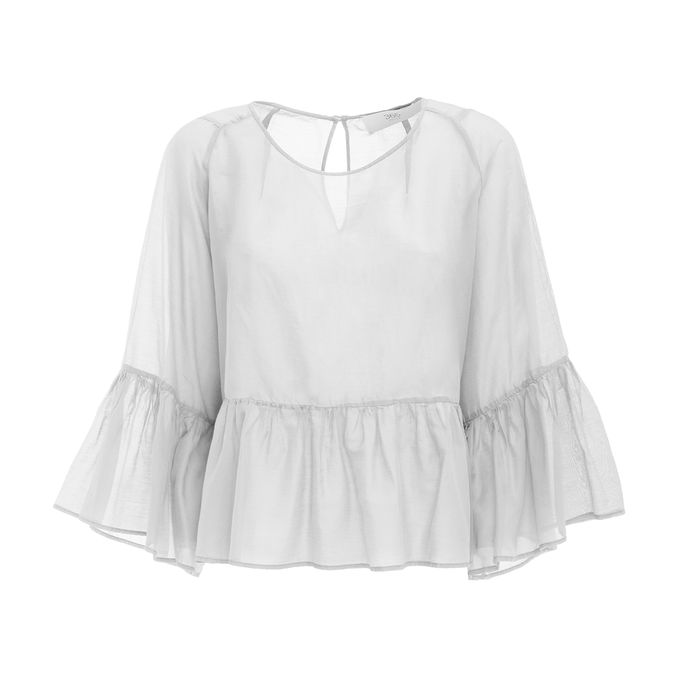 BLUSA CON BALZA Donna Bianco