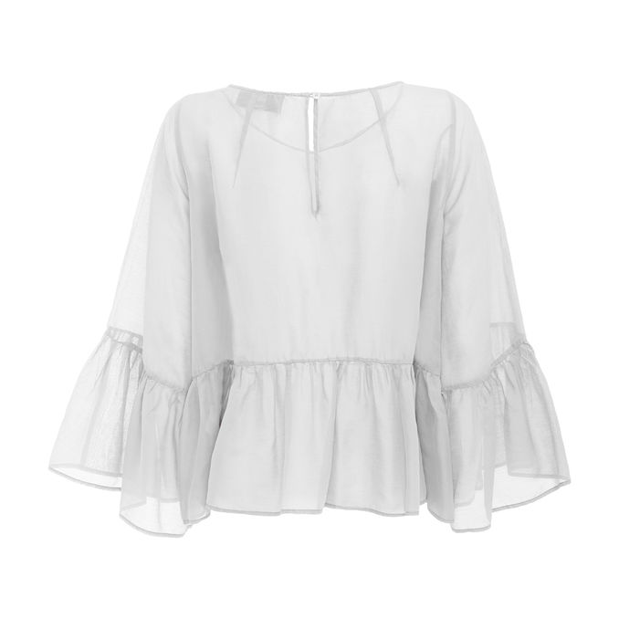 BLUSA CON BALZA Donna Bianco
