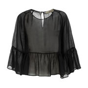 BLUSA CON BALZA Donna Nero BLUSA CON BALZA Donna Nero