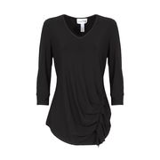 BLUSA CON DRAPPEGGIO LATERALE E SCOLLO V BLUSA CON DRAPPEGGIO LATERALE E SCOLLO V