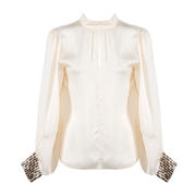 BLUSA ENVERS SATIN MANICA OVER Donna Panna BLUSA ENVERS SATIN MANICA OVER Donna Panna
