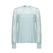 BLUSA ESQUEL PIZZO VALENCIENNE Donna Blu Pelle Uovo BLUSA ESQUEL PIZZO VALENCIENNE Donna Blu Pelle Uovo
