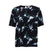 BLUSA FIORATA IN SETA Donna Nero BLUSA FIORATA IN SETA Donna Nero