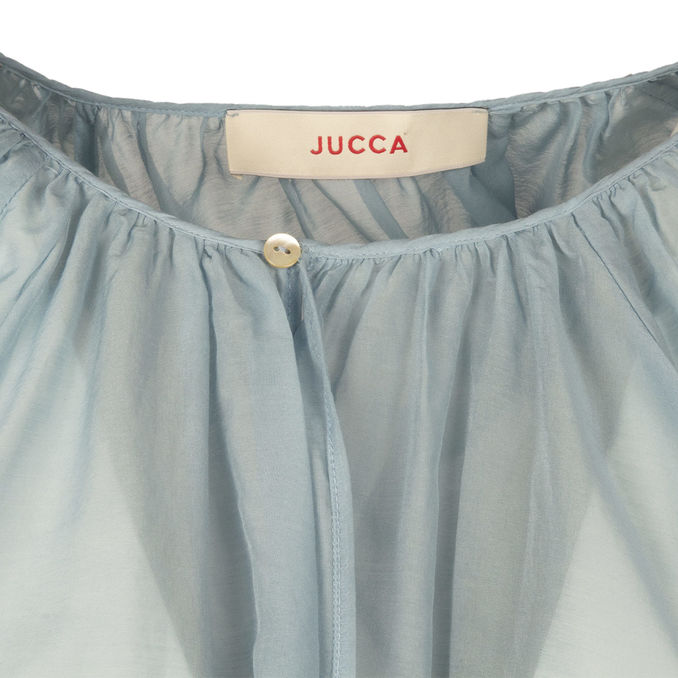 BLUSA GIROCOLLO MUSSOLA Donna Azzurro