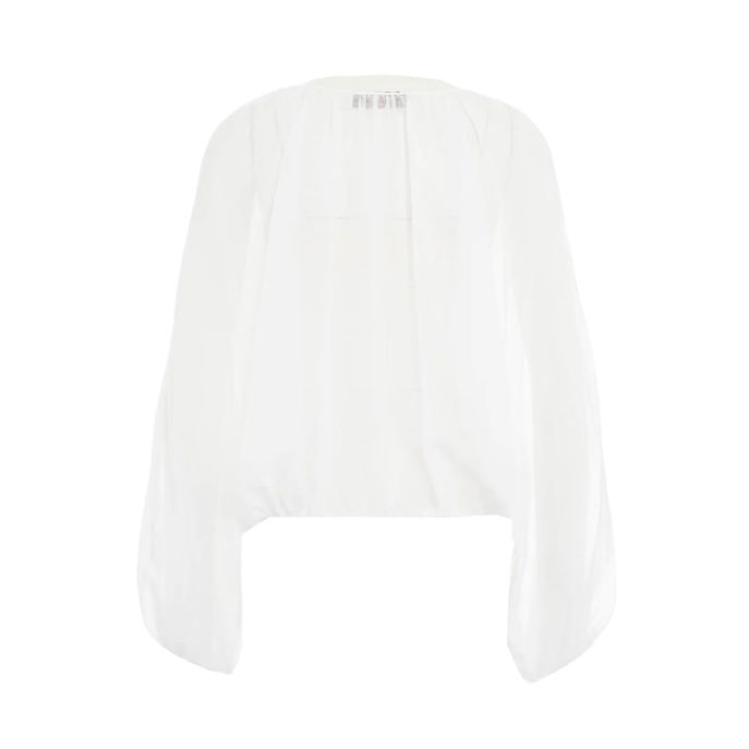 BLUSA GIROCOLLO MUSSOLA Donna Bianco