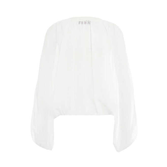 BLUSA GIROCOLLO MUSSOLA Donna Bianco