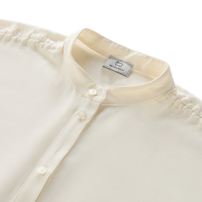 BLUSA IN MISTO LINO Donna Plaster White