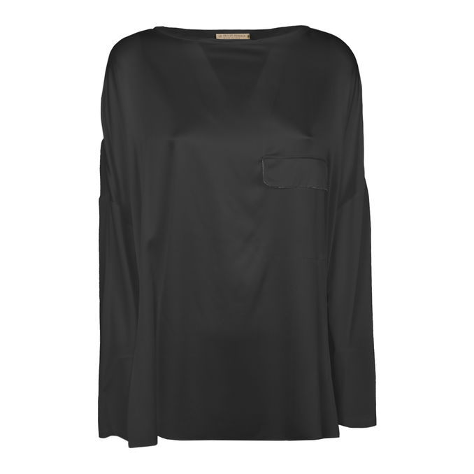 BLUSA IN VISCOSA Donna Nero