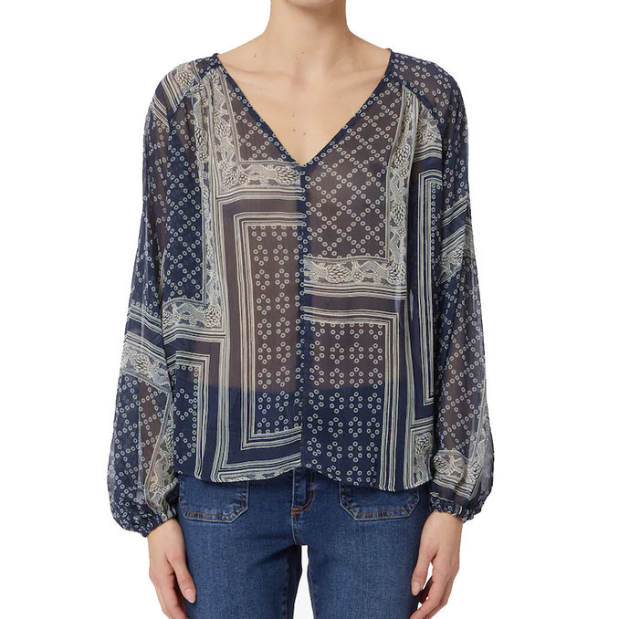 BLUSA LEO Donna Foulard Blu