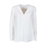 BLUSA SCOLLO V IN LINO Donna Bianco BLUSA SCOLLO V IN LINO Donna Bianco
