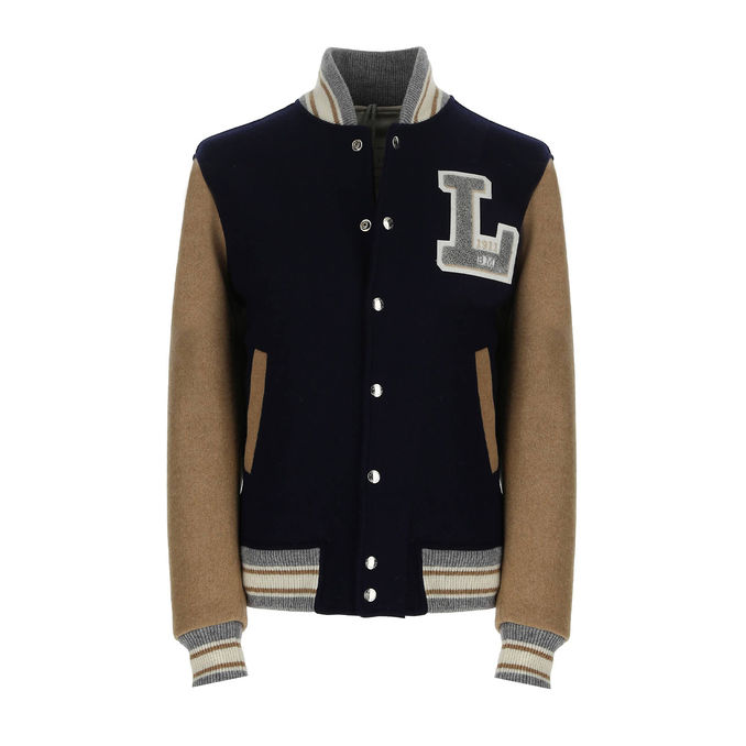 BOMBER COLLEGE IN JERSEY Uomo Blu/Cammello