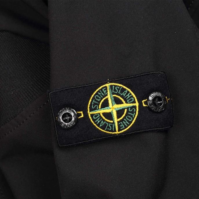 BOMBER FULLZIP CON CAPPUCCIO IN NYLON STRETCH Kids Nero