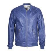 BOMBER IN PELLE CON COLLETTO FONDO E POLSINI A COSTINE Uomo Denim BOMBER IN PELLE CON COLLETTO FONDO E POLSINI A COSTINE Uomo Denim